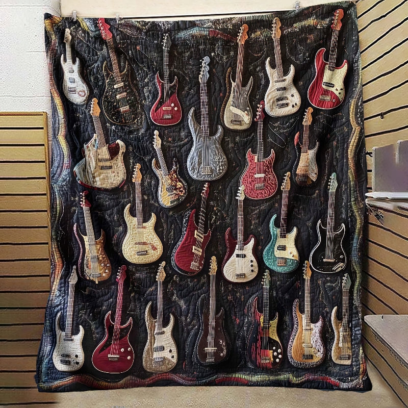 Guitar Motif Blanket - D297 - Premium Blanket