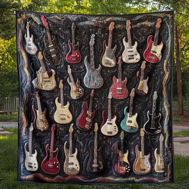 Guitar Motif Blanket - D297 - Premium Blanket