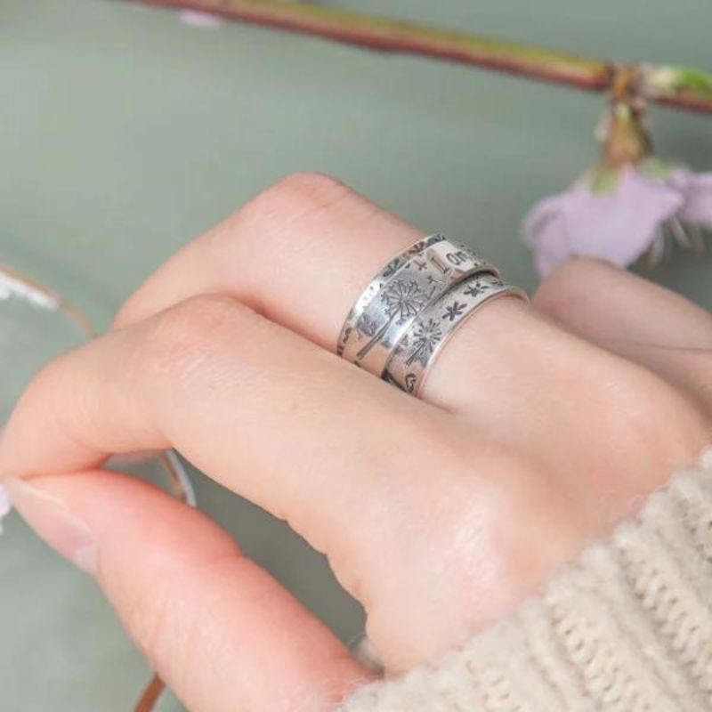 Silver Dandelion Spinner Ring✨ - ''I'm enough exactly as I am''🥰