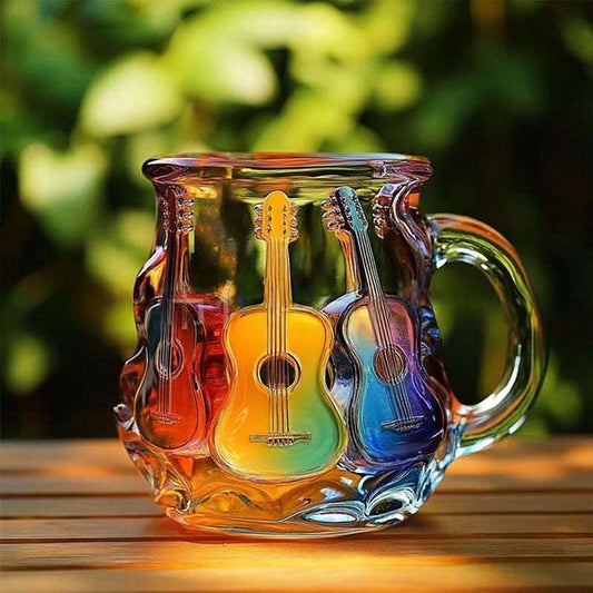 Pastel Painted Guitar Art Mug