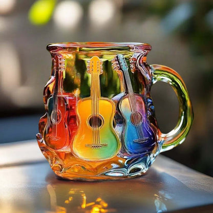Pastel Painted Guitar Art Mug