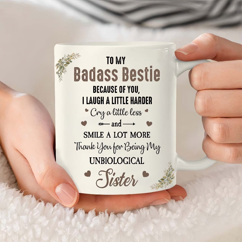 Because Of You I Laugh A Little Harder Friendship Mug