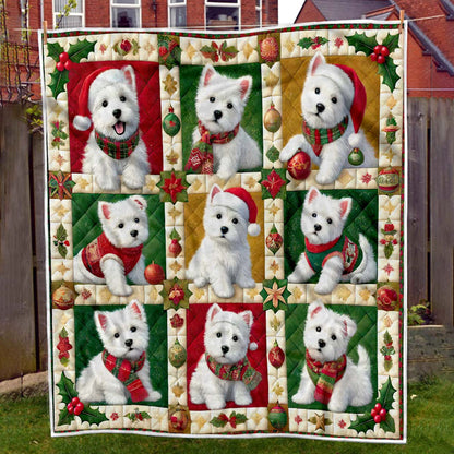 West Highland White Terrier Christmas Blanket - H182 - Premium Blanket