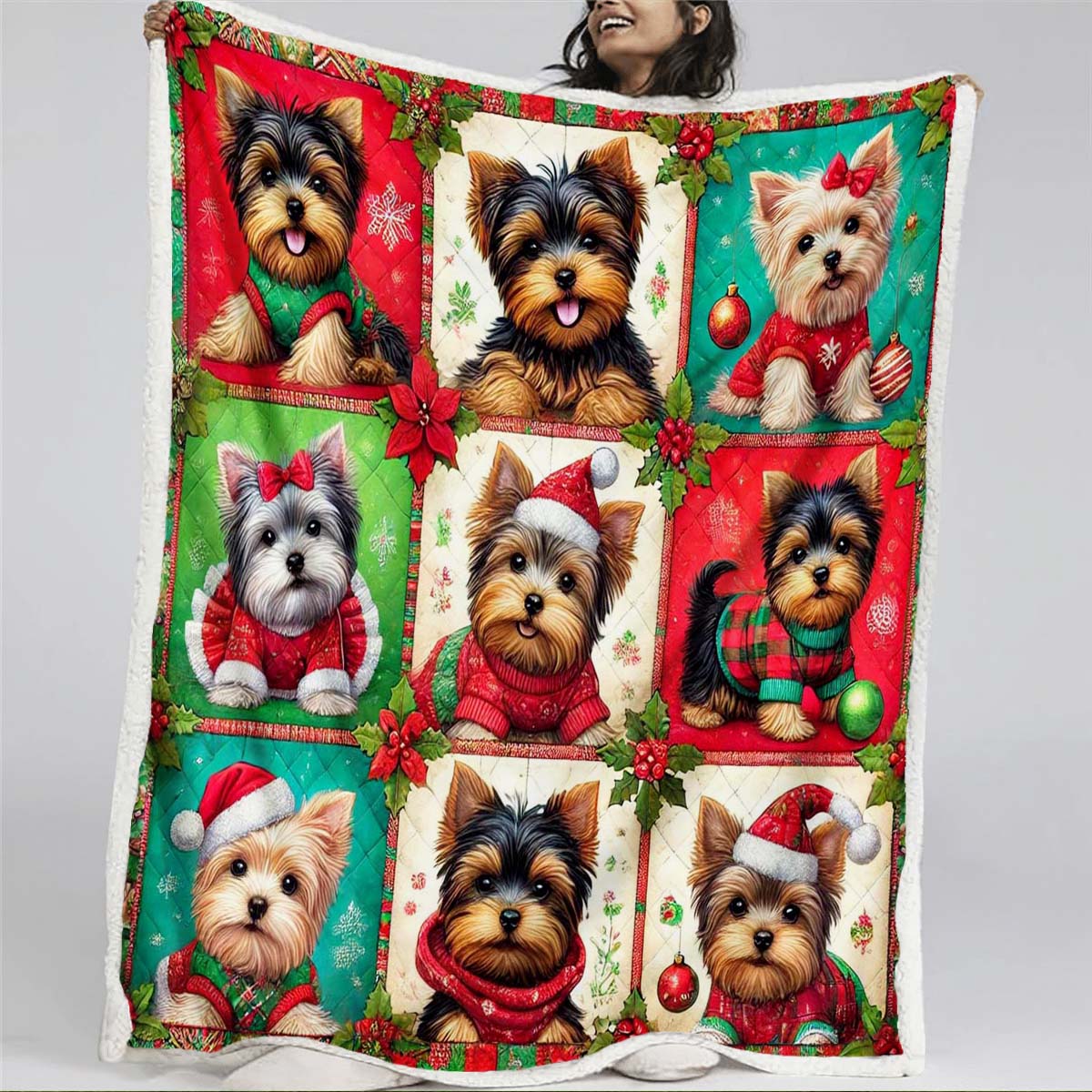 Yorkshire Terrier Christmas Blanket - H188 - Premium Blanket