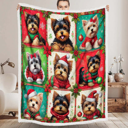 Yorkshire Terrier Christmas Blanket - H188 - Premium Blanket