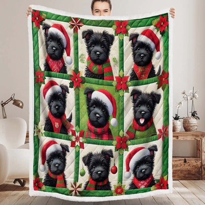 Scottish Terrier Christmas Blanket - H194 - Premium Blanket