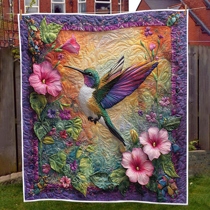 Colorful Hummingbird Blanket - H195 - Premium Blanket