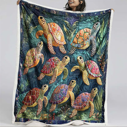 Marine Sea Turtles Blanket - H198 - Premium Blanket