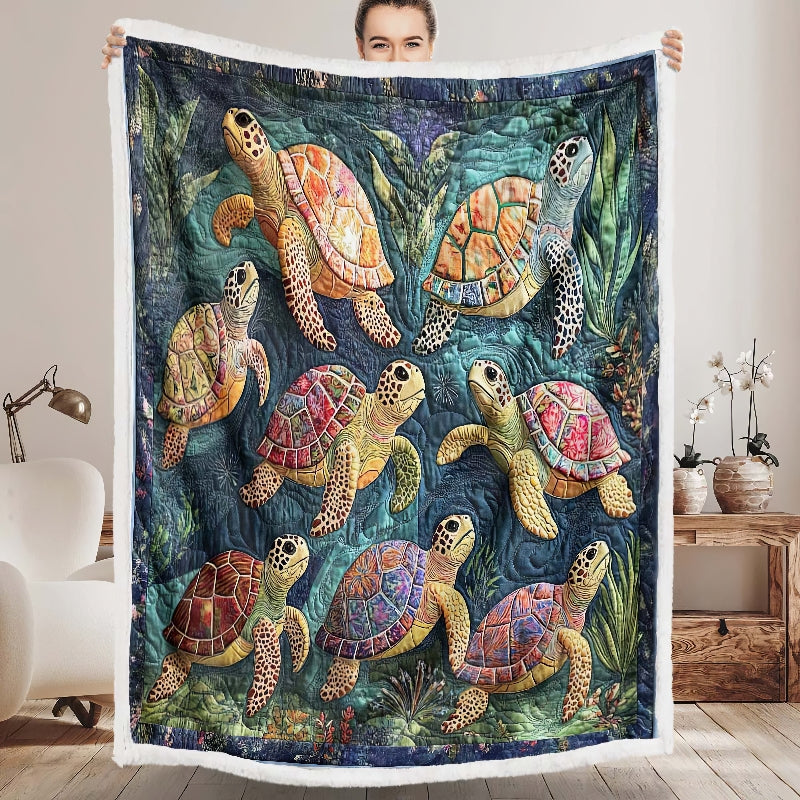 Marine Sea Turtles Blanket - H198 - Premium Blanket