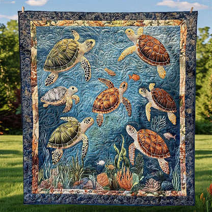 Marine Sea Turtles Blanket - H199 - Premium Blanket