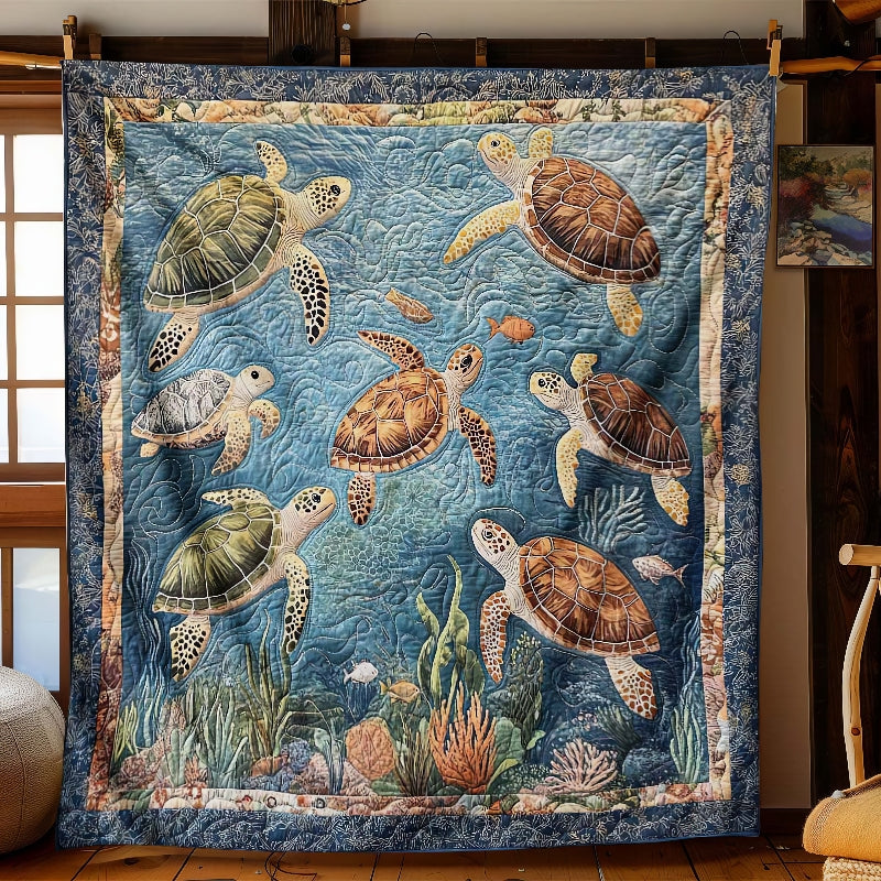 Marine Sea Turtles Blanket - H199 - Premium Blanket