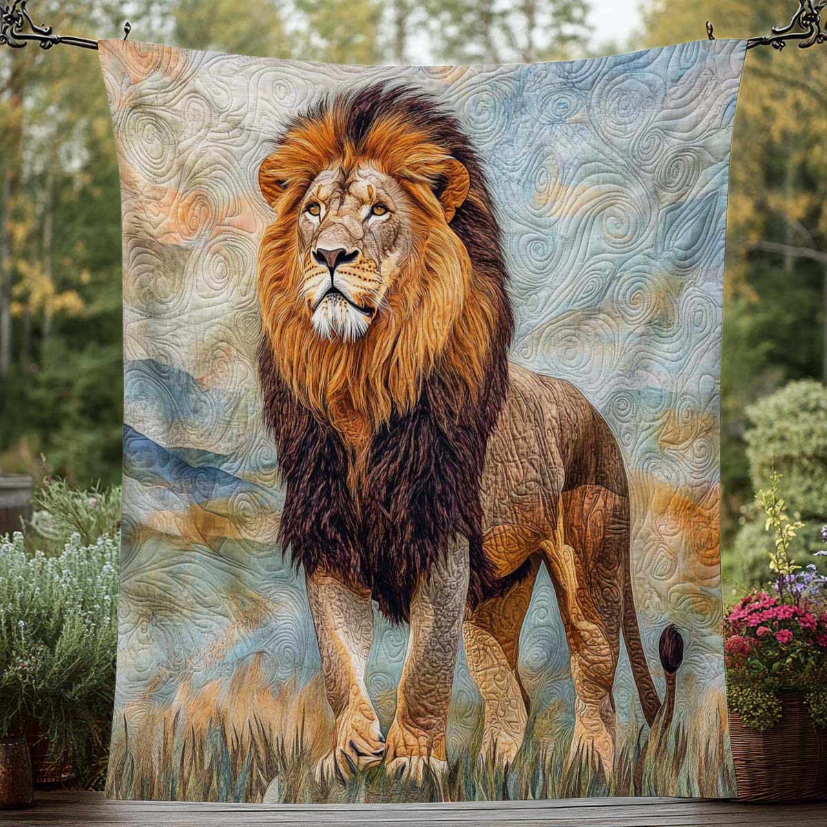 Wild Majesty Lion Horizon Blanket - H217 - Premium Blanket