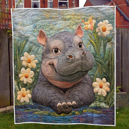 Playful Hippo Splash Blanket - H227 - Premium Blanket