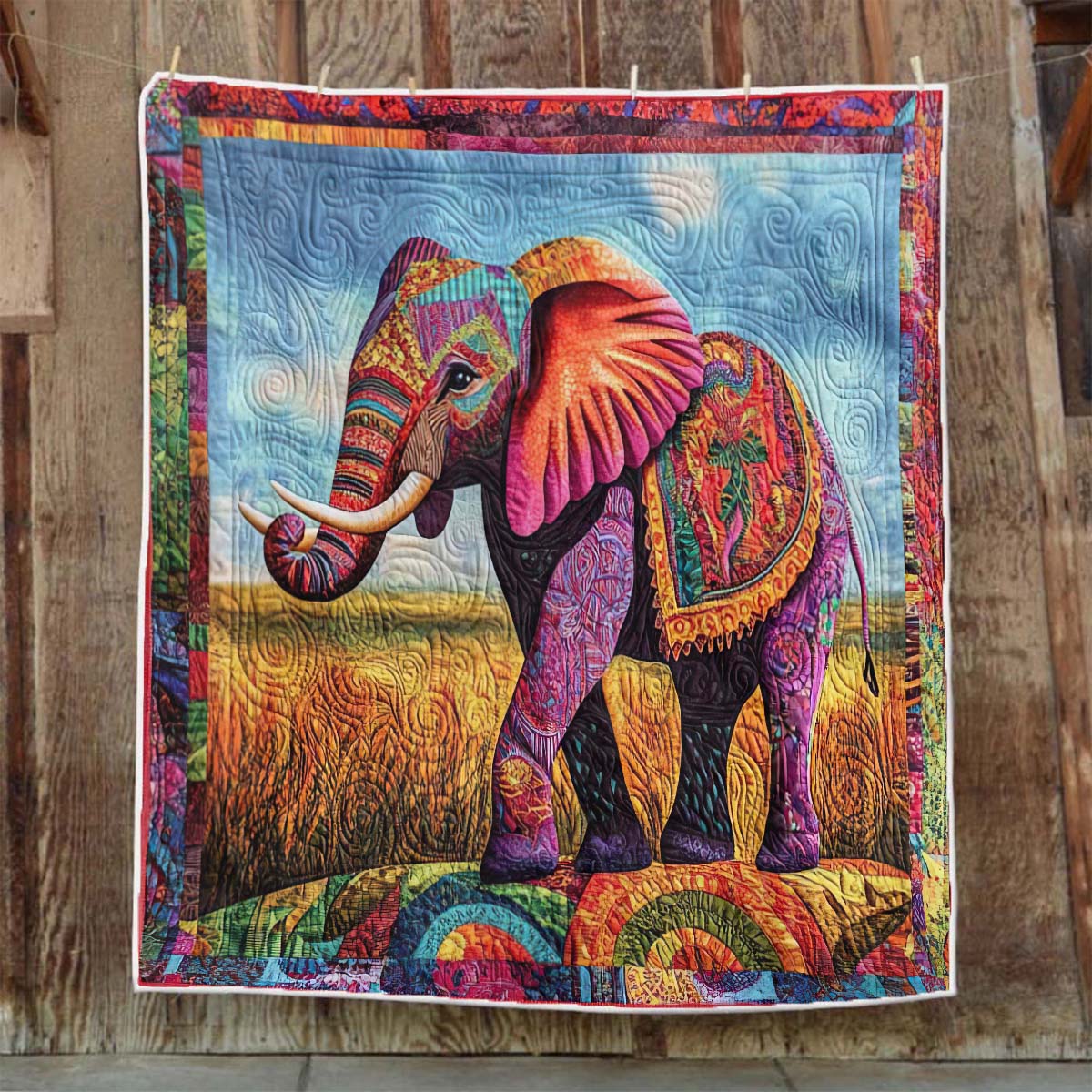 Colorful Elephant Blanket - H235 - Premium Blanket