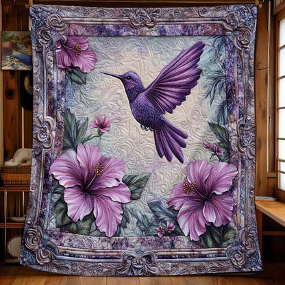 Purple Hummingbird Blanket - H242 - Premium Blanket