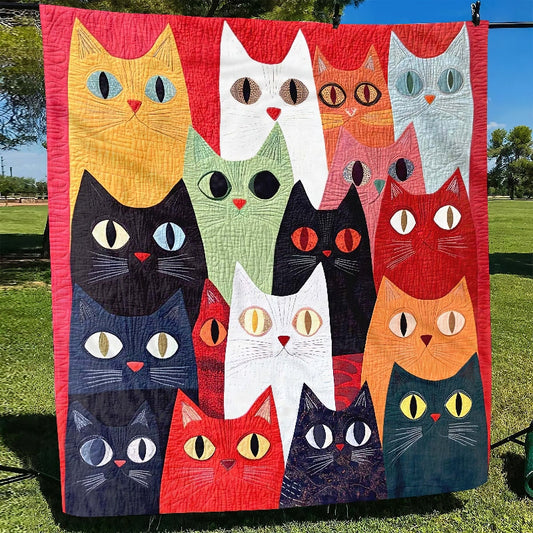 Colorful Kitty Carnival Blanket - H260 - Cat Premium Blanket