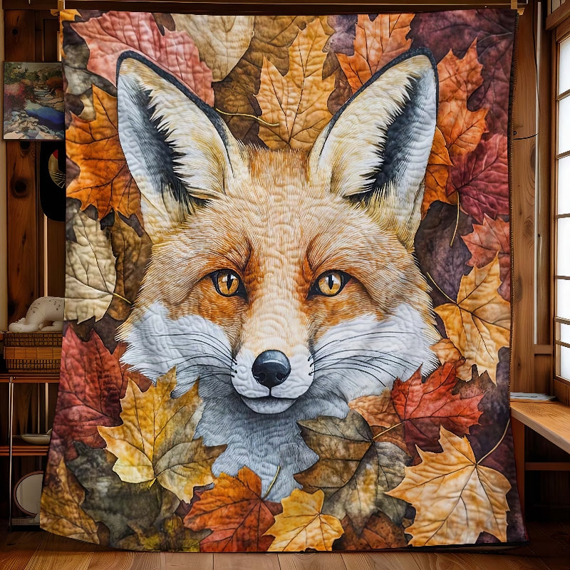 Falling Leaves Fox Blanket - H270 - Premium Blanket