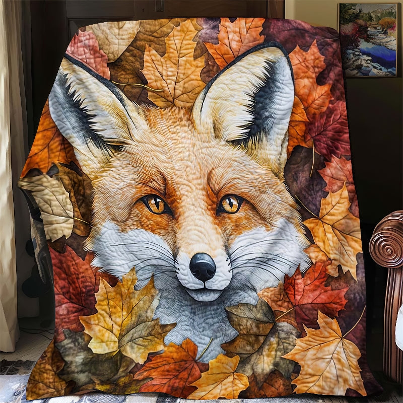 Falling Leaves Fox Blanket - H270 - Premium Blanket