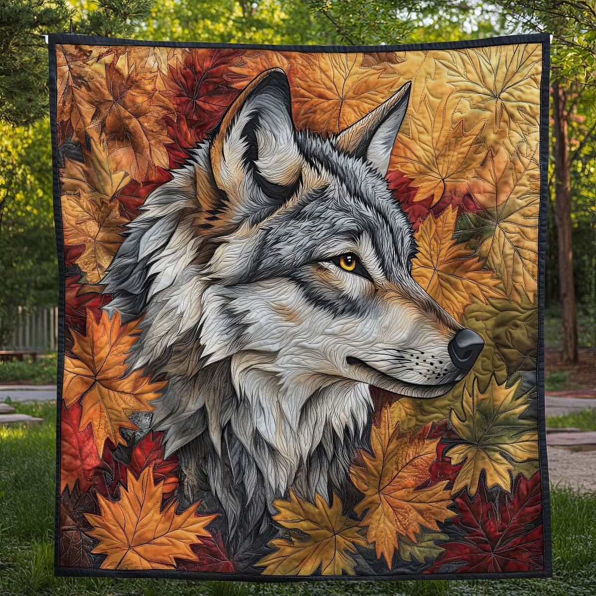 The Autumn Vintage Wolf Blanket - H278 - Premium Blanket