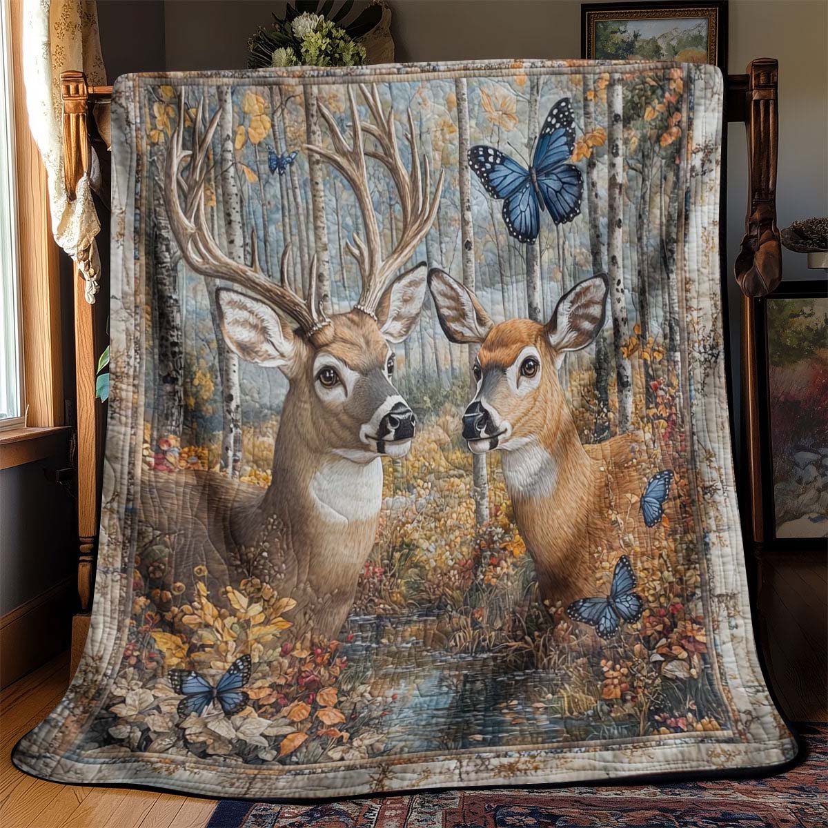 Frolic of the Deer Blanket - H283 - Premium Blanket