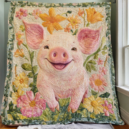 Smiling Pink Piggy Blanket - H298 - Premium Blanket