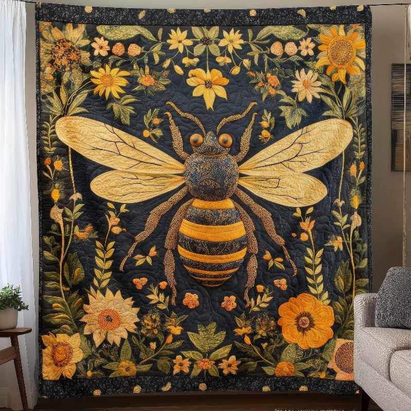 Floral Bee Blanket - H299 - Premium Blanket