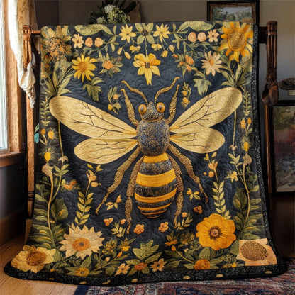 Floral Bee Blanket - H299 - Premium Blanket