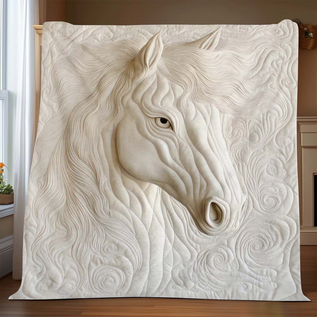 Graceful White Horse Blanket - H312 - Premium Blanket