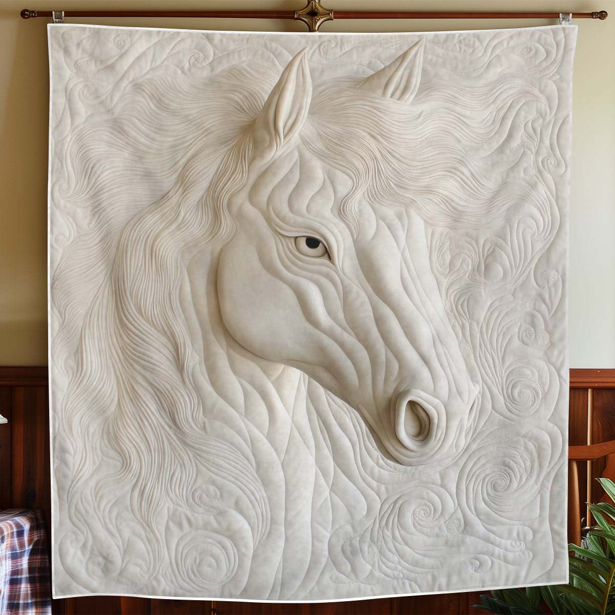 Graceful White Horse Blanket - H312 - Premium Blanket