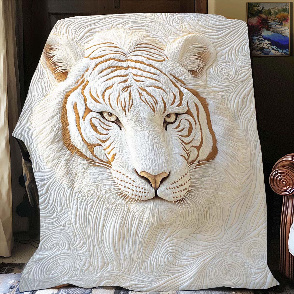 Power of The White Tiger Blanket - H317 - Premium Blanket