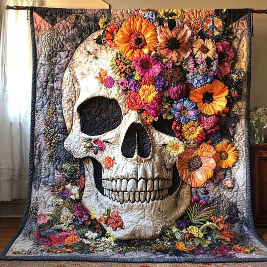 Eternal Bloom Skull Blanket - H319 - Premium Blanket