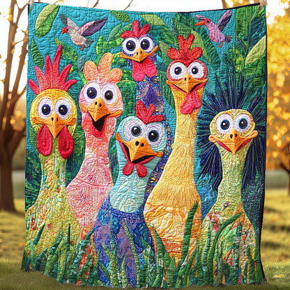 Whimsical Cute Chickens - H325 - Premium Blanket