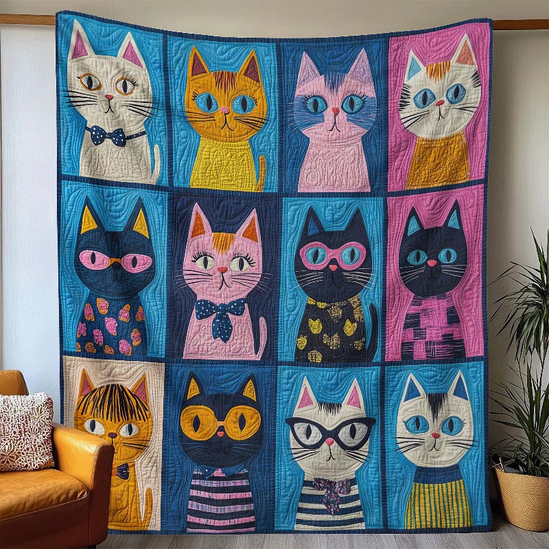 Colorful Kitty Carnival Blanket - H331 - Cat Premium Blanket