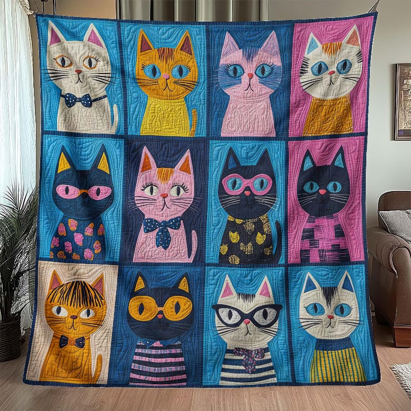 Colorful Kitty Carnival Blanket - H331 - Cat Premium Blanket