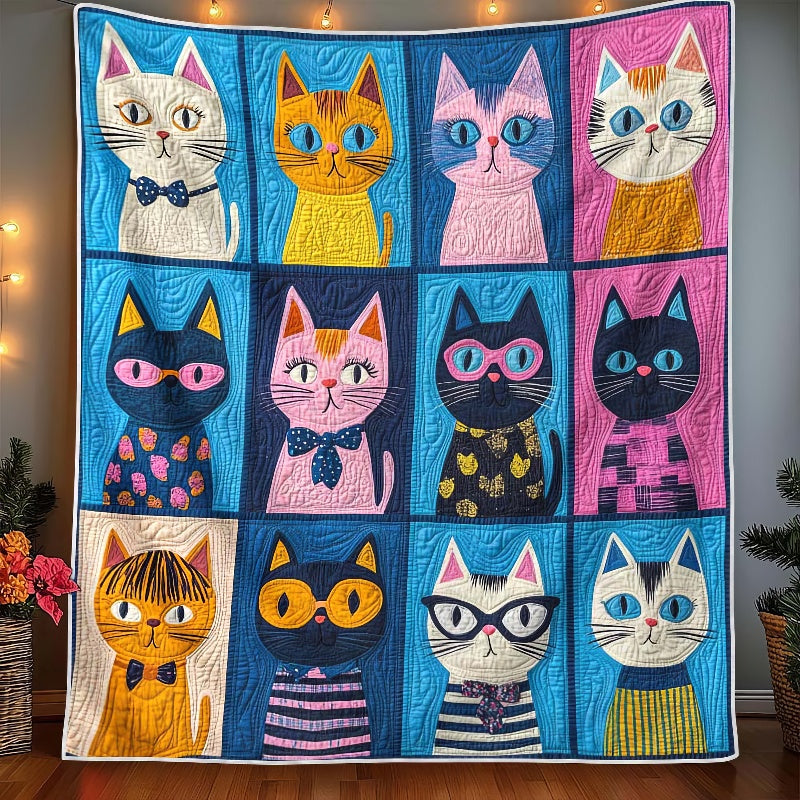 Colorful Kitty Carnival Blanket - H331 - Cat Premium Blanket