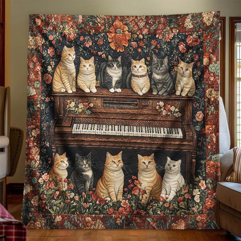 Melodic Cats Blanket - H337 - Cat Premium Blanket