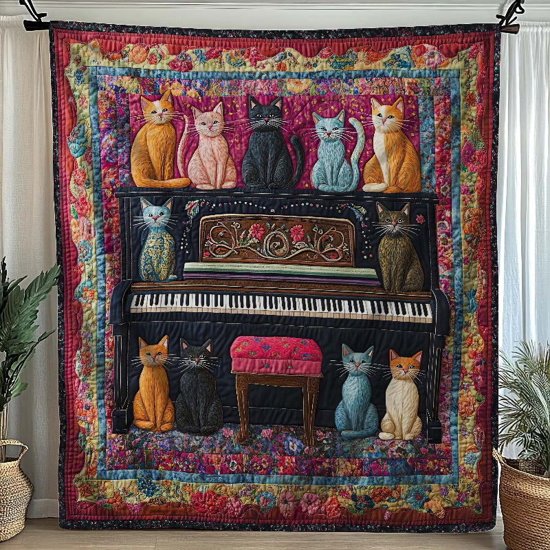 Melodic Cats Blanket - H338 - Cat Premium Blanket