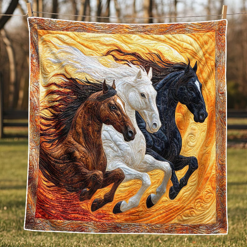 Running Free Horses Blanket - H341 - Premium Blanket