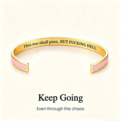 This Too Shall Pass - Hidden Message Inspirational Cuff Bracelet