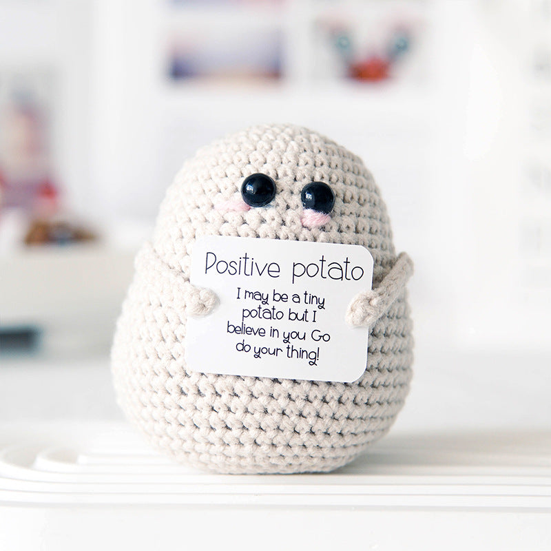 Handmade Emotional Support Gift - Positive Potato - White