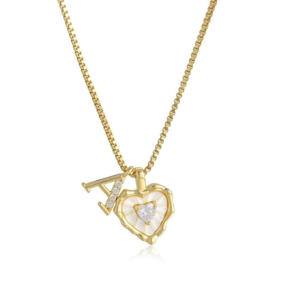 Initial Heart Necklace (Set of 3) - Buy 1 Get 2 Free