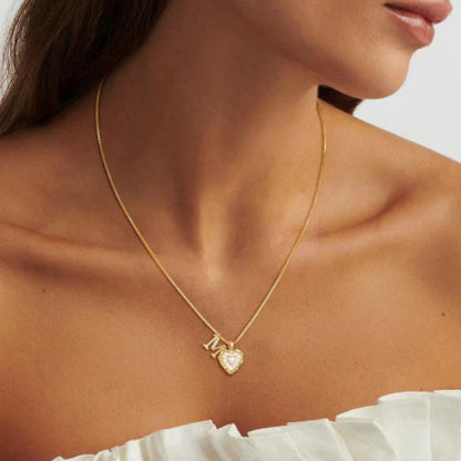 Initial Heart Necklace (Set of 3) - Buy 1 Get 2 Free