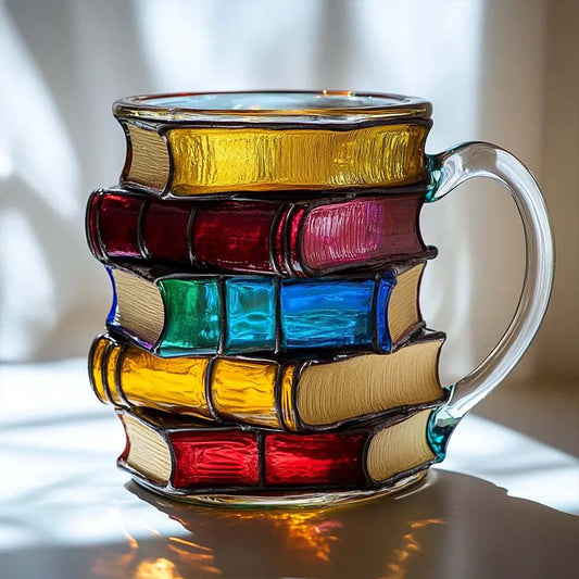 Rainbow Painted Book Mug