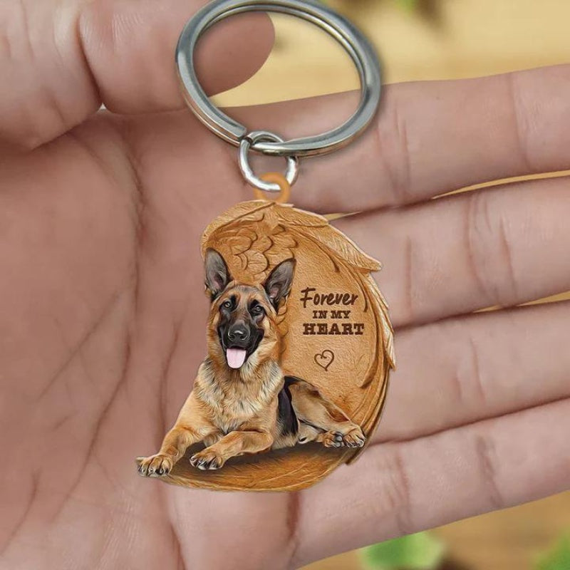 German Shepherd Forever In My Heart Acrylic Keychain FK001