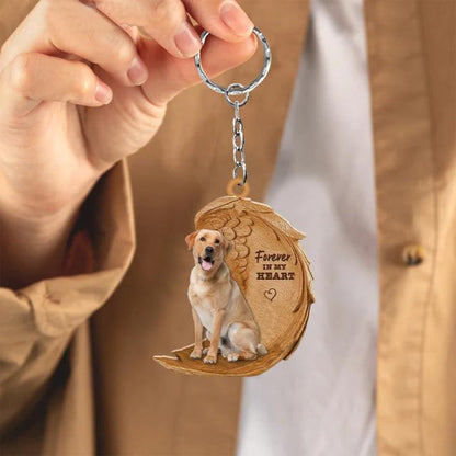 Yellow Labrador Retriever Forever In My Heart Acrylic Keychain FK012