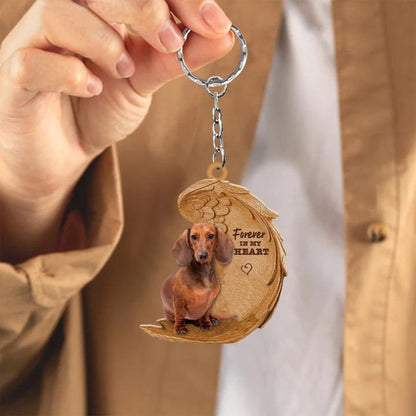 Dachshund Forever In My Heart Acrylic Keychain FK019