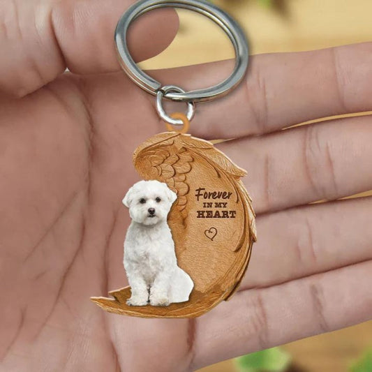 Maltese Forever In My Heart Acrylic Keychain FK028