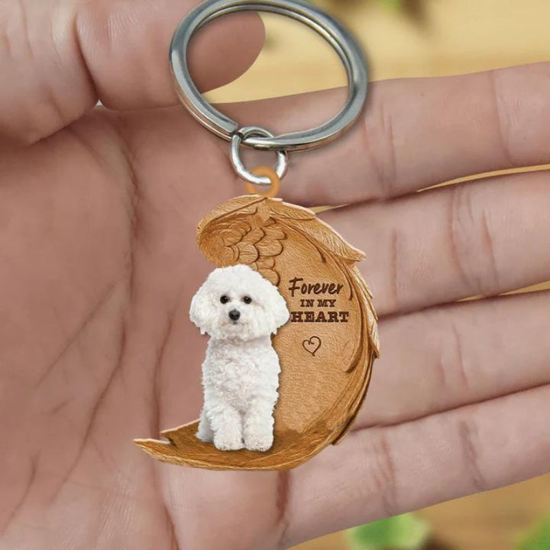 Bichon Frise Forever In My Heart Acrylic Keychain FK029