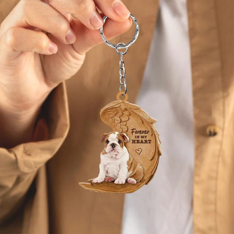 English Bulldog Forever In My Heart Acrylic Keychain FK040