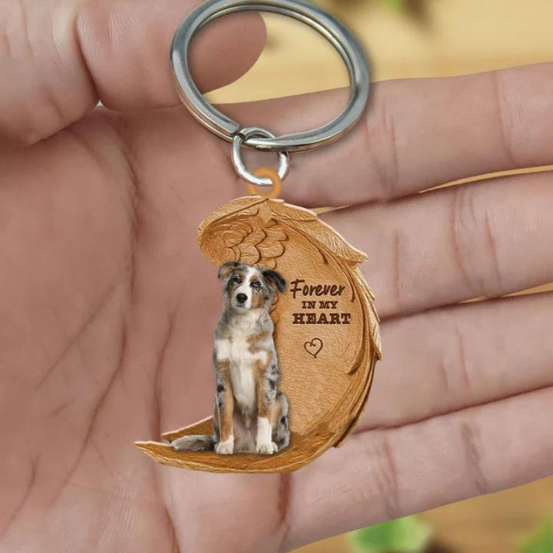 Australian Shepherd Forever In My Heart Acrylic Keychain FK043